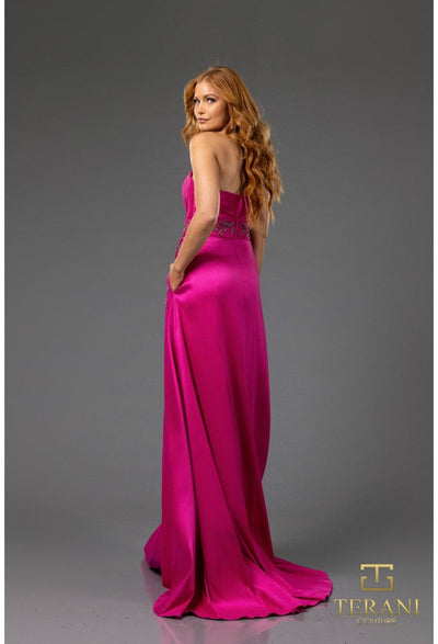 Terani Couture 251P4061 Glamorous Formal Strapless A-Line Beaded Stretch Mikado Dress