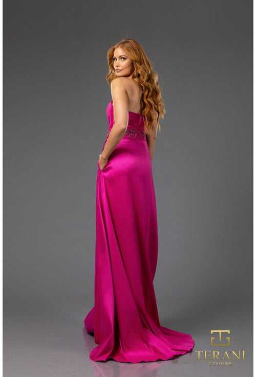 Terani Couture 251P4061 Glamorous Formal Strapless A-Line Beaded Stretch Mikado Dress