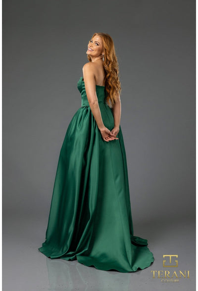 Terani Couture 251P4066 Elegant Prom Homecoming Strapless BallDress Formal Satin Dress