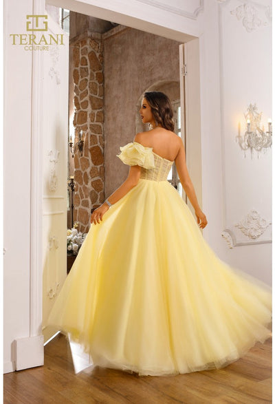 Terani Couture 251P4074 Prom Homecoming Off-Shoulder BallDress Corset Long Tulle Dress