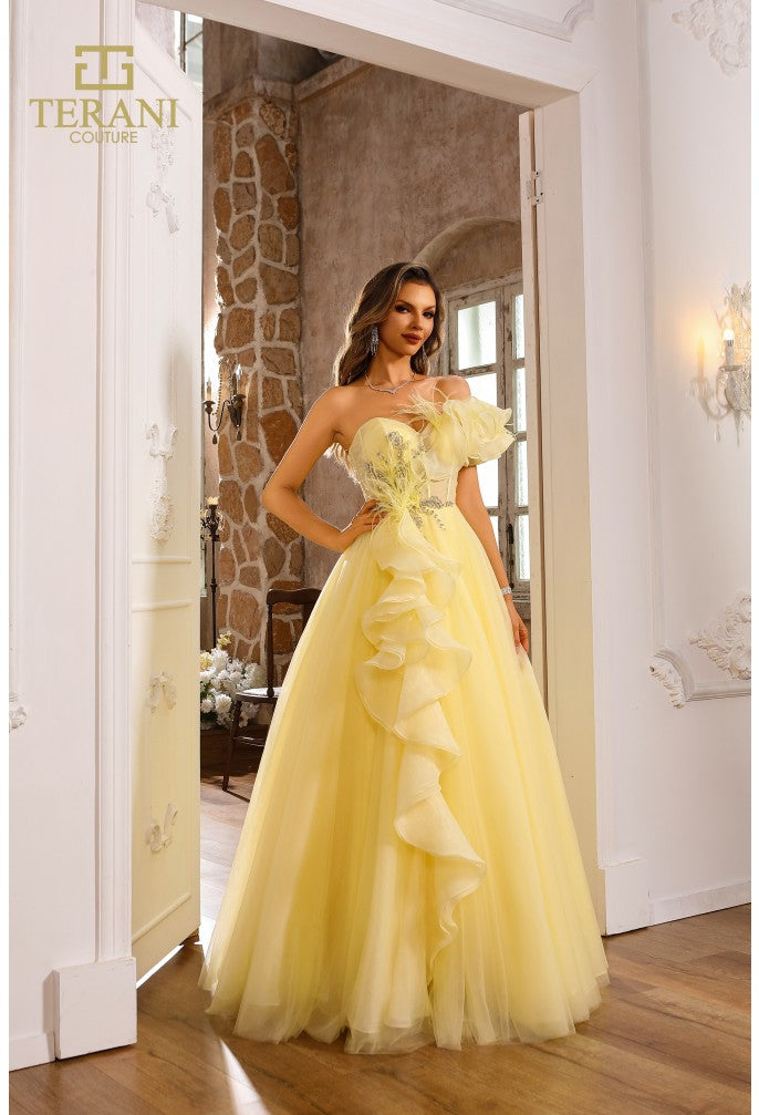 Prom Homecoming Off-Shoulder Ballgown Corset Long Tulle Gown 251P4074 by  Terani Couture