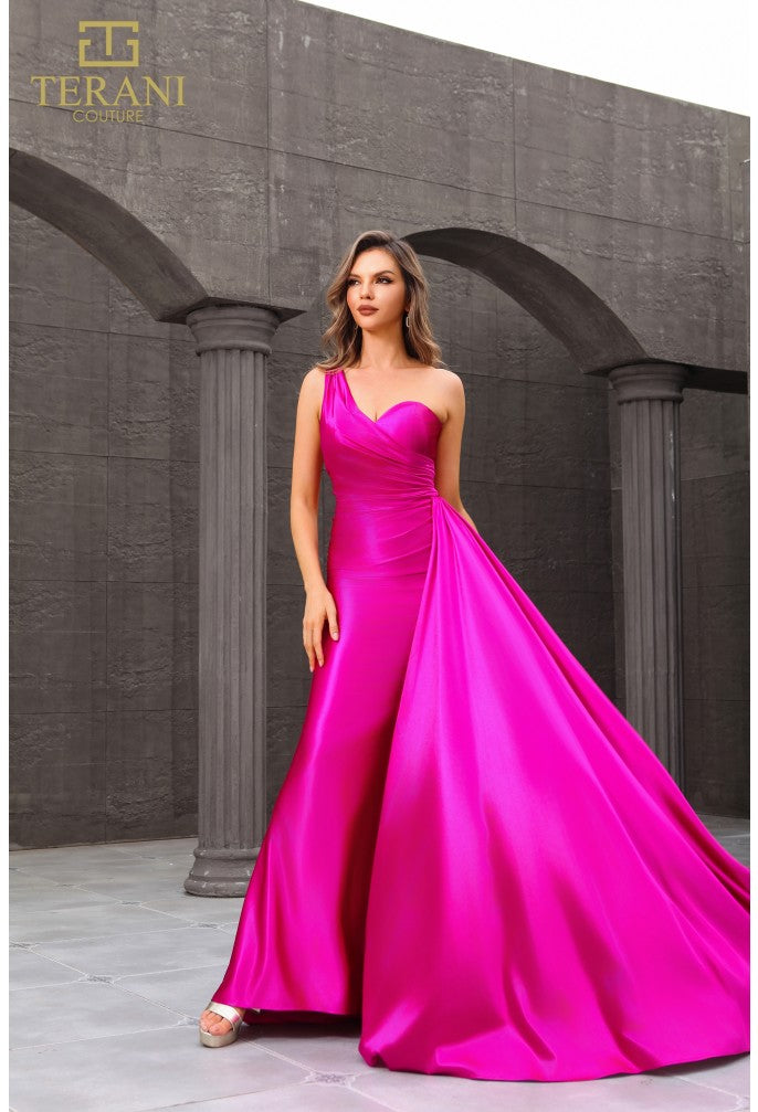 Vestido de fiesta formal de noche largo con corte sirena Terani Couture 251P4123