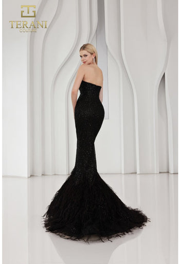 Terani Couture 251P4303 Vestido de fiesta largo de sirena con cuentas