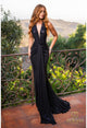 Prom Dresses Slit Long Formal Fitted Sequin Prom Dress Black