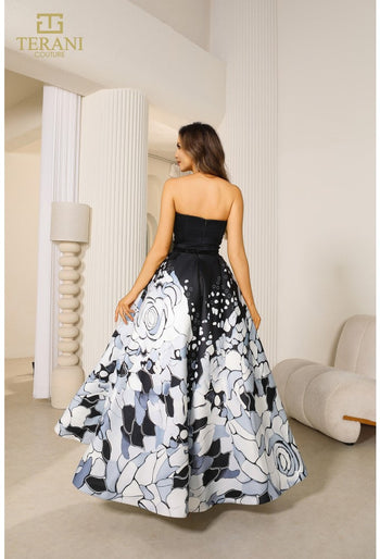 Terani Couture 251P4373 Floral Printed Long Ball Gown Prom Dress