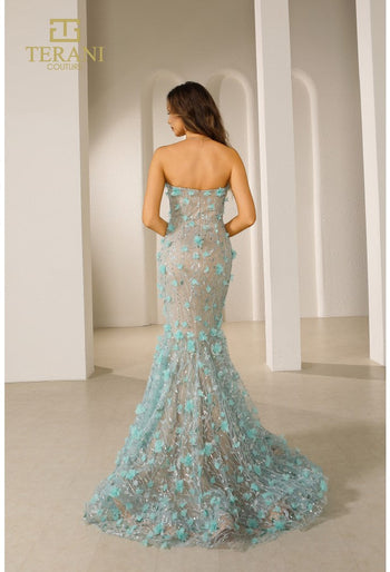 Terani Couture 251P4379 Strapless Fitted Long Prom Dress – Elegant Formal Gown