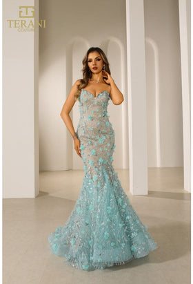 Terani Couture 251P4379 Sophisticated Elegant Sweetheart Trumpet Evening Tulle Dress