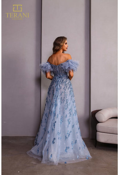 Terani Couture 251P4500 Elegant Prom Off-Shoulder A-Line Evening Premium Dress