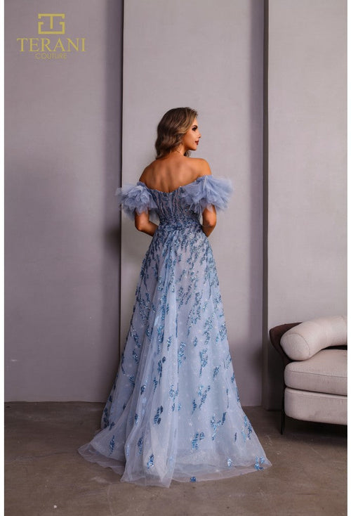 Terani Couture 251P4500 Elegant Prom Off-Shoulder A-Line Evening Premium Dress