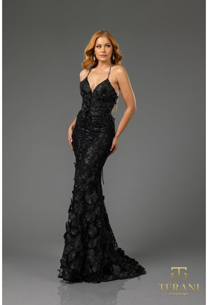 chinese dress ladies Terani Couture 251M4457 Off the Shoulder Jacquard Long Trumpet Blue Dr – B  Chic Fashions