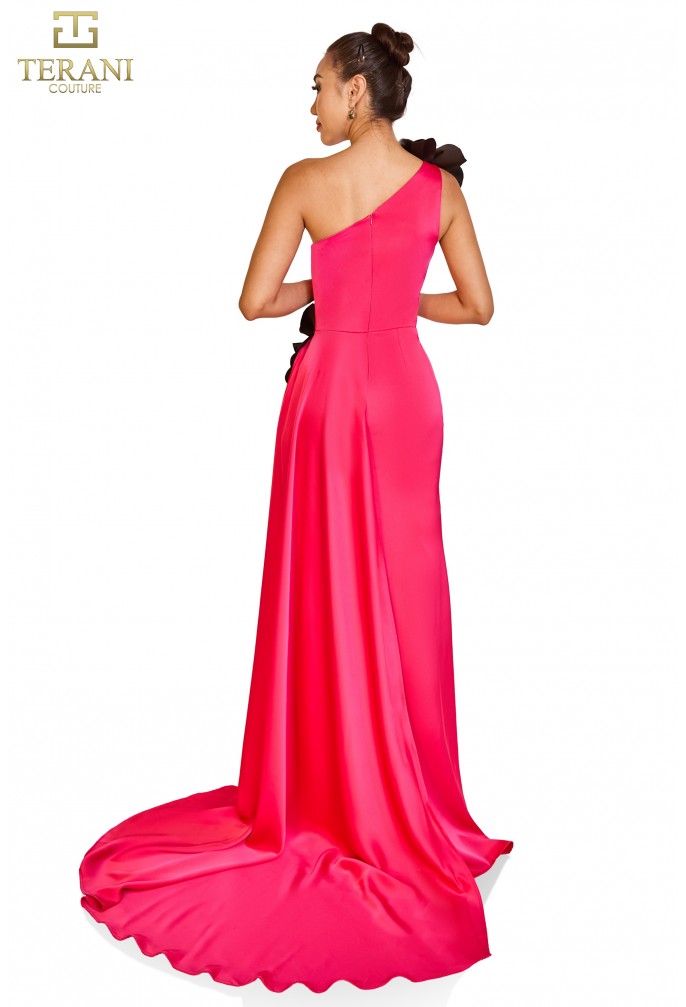 Terani Couture 251P4530 Fitted Long Prom Dress with 3D Floral Applique