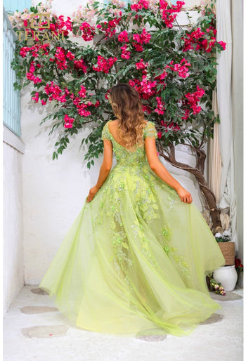 Vestido largo de fiesta de organza con escote corazón Terani Couture 251p4533