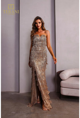 Terani Couture 251P4561 Sophisticated Prom Evening Strapless Long Formal Tulle Dress