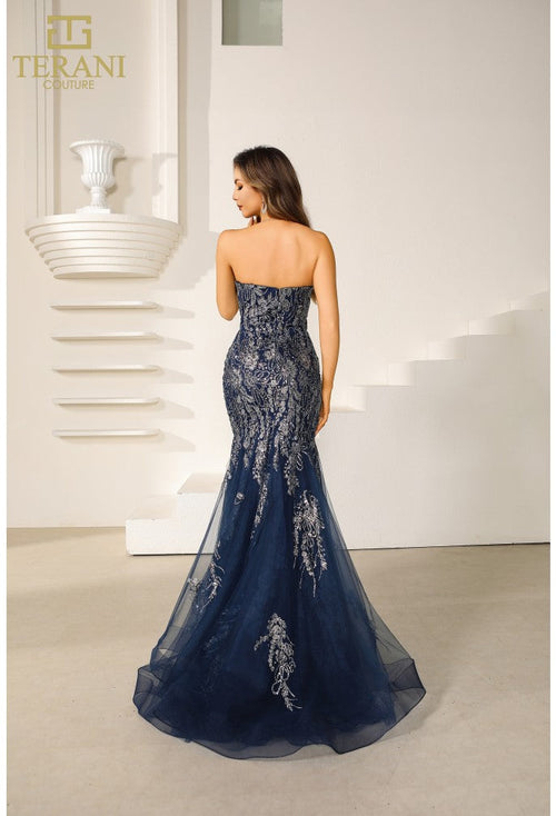 Terani Couture 251P4641 Prom Sweetheart Strapless Trumpet Evening Beaded Tulle Dress