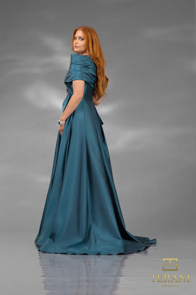 Terani Couture 252E5102 Elegant Formal One-Shoulder A-Line Long Evening Taffeta Dress