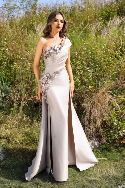 Formal Dresses Long Formal Overskirt Bodycon Evening Dress Taupe