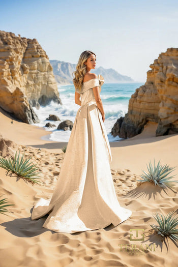 Terani Couture 252e5169 Long Formal Evening Dress With Overskirt