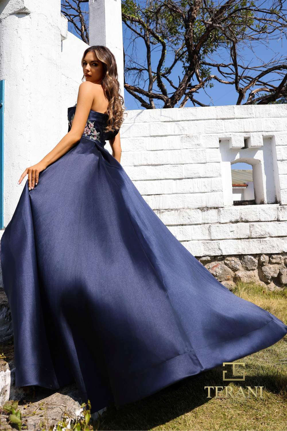 Terani Couture 252m5309 Fitted Formal Gown With Overskirt