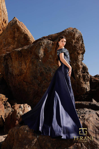 Terani Couture 252m5309 Fitted Formal Gown With Overskirt