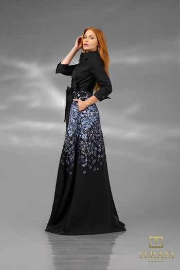 Terani Couture 252m5503 Elegant Floral Long Formal Mother Of The Bride