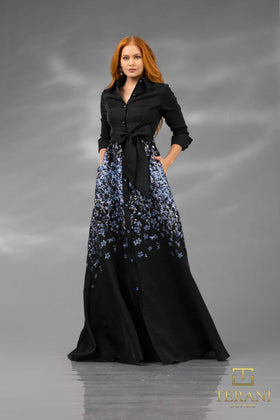Terani Couture 252M5503 Sophisticated Mother of the Bride Long Formal Jacquard Dress