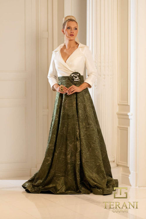 Mother of the Bride  Dresses Long Formal Mother of the Bride A Line Dress Ivory Olive