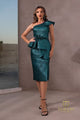 Cocktail Dresses Fitted Metallic Bodycon Short Cocktail Midi Dress Forest