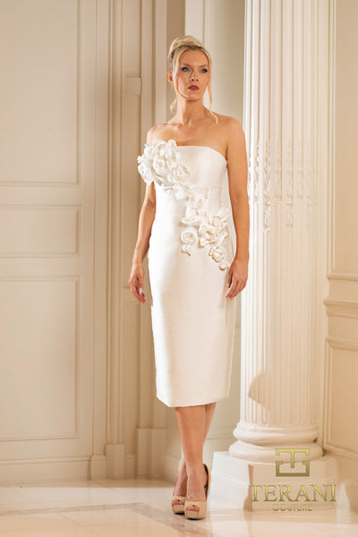 Cocktail DressesShort Cocktail Fitted Bodycon Midi Dress Ivory