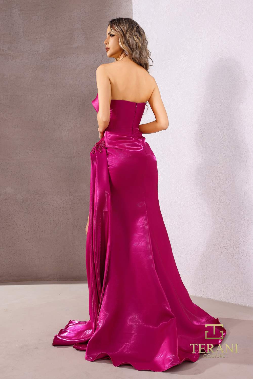 Terani Couture 252e5150 Sleek Fitted Long Evening Gown With Slit