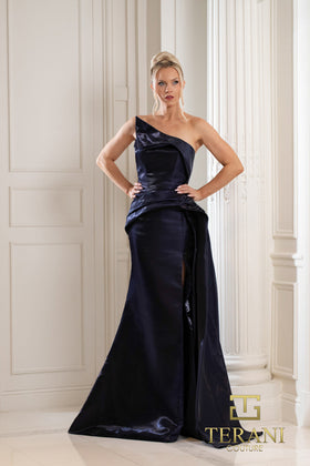 Terani Couture 252E5150 Glamorous Evening Prom Strapless Fuchsia Formal Organza Dress