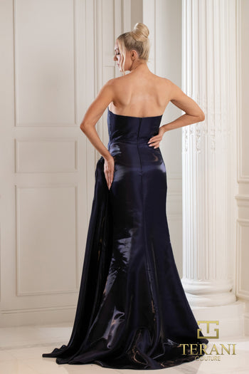 Terani Couture 252e5150 Sleek Fitted Long Evening Gown With Slit