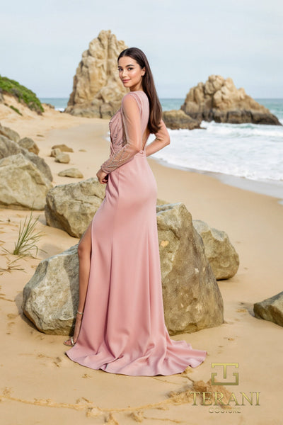 Terani Couture 252m5377 Elegant Long Sleeve Formal Gown For The Mother Of The Bride