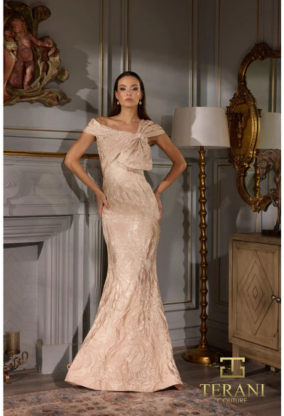 Terani Couture 252M5520 Sophisticated Mother of the Bride Long Evening Brocade Dress