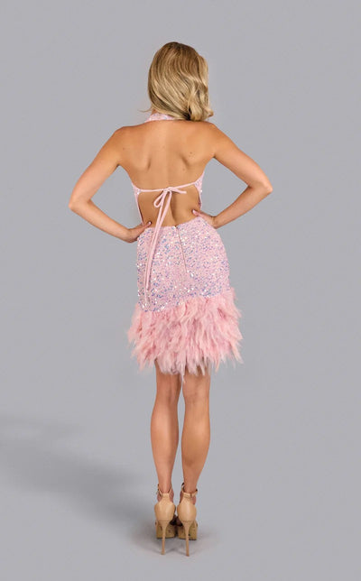 Jessica Angel JA2537 Halter Sheath Mini Homecoming Party Cocktail Dress