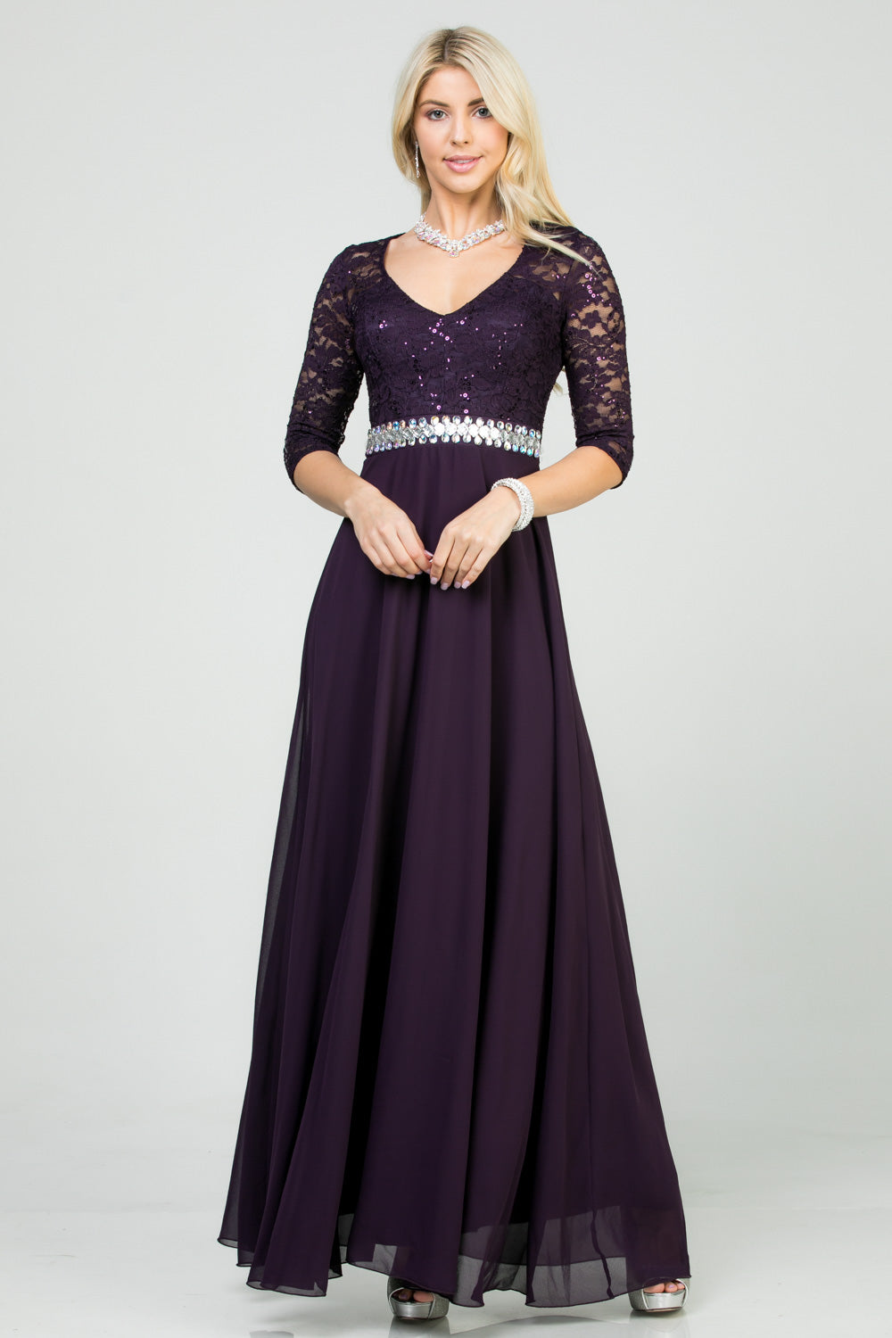 La Scala Eggplant Evening Dresses