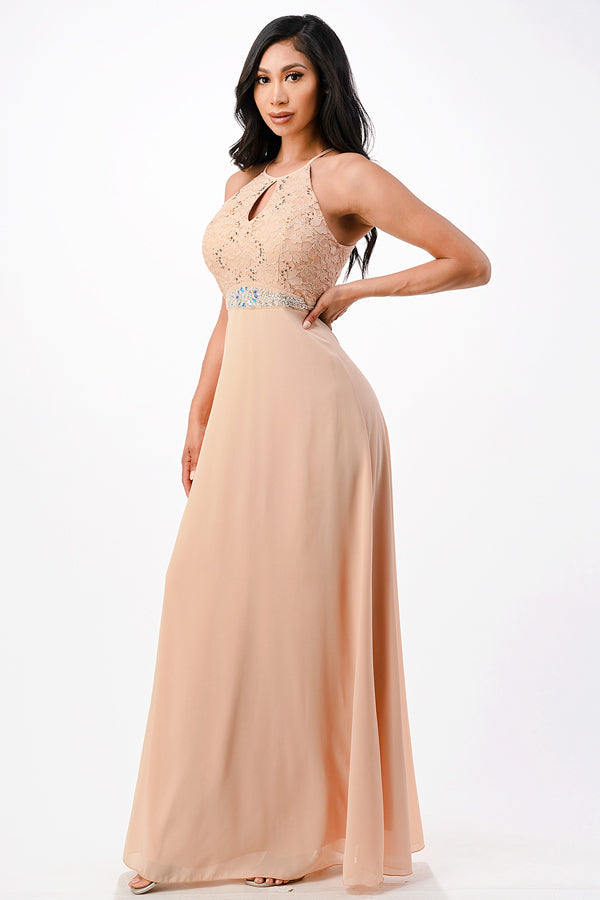La Scala Gold Evening Dresses