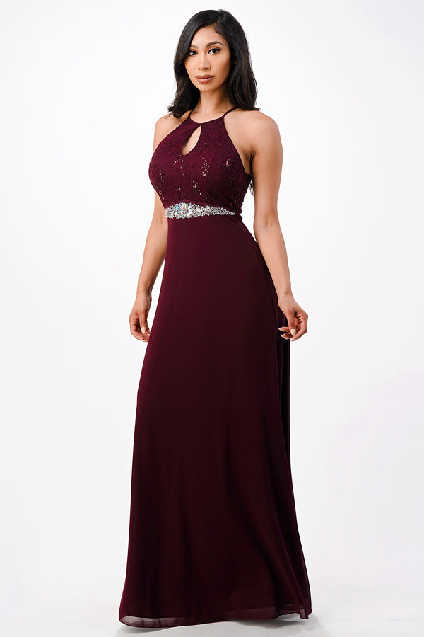 La Scala Burgundy Evening Dresses