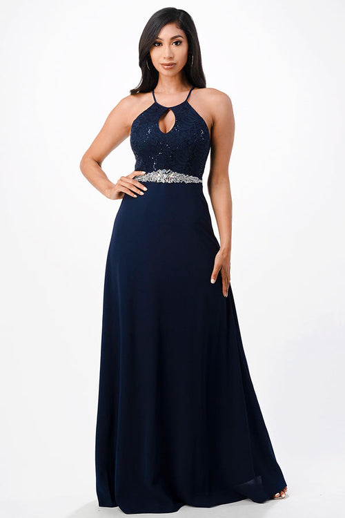 La Scala Navy Blue Evening Dresses