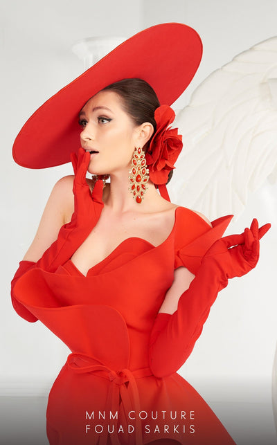 Fouad Sarkis 2553 One-Shoulder Sweetheart Evening Gown in Black by MNM Couture