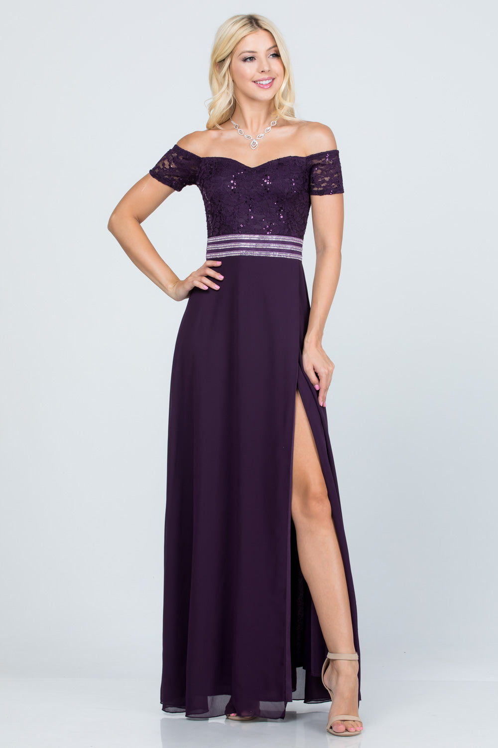 La Scala Eggplant Evening Dresses