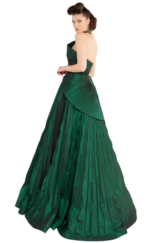 Fouad Sarkis 2558 Strapless Pleated Fuchsia Gown by MNM Couture
