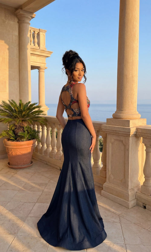 La Femme Dark Wash Dresses