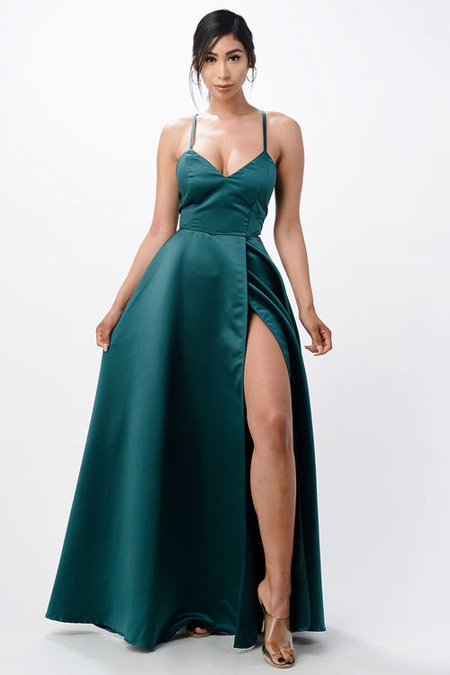 La Scala Hunter Green Evening Dresses