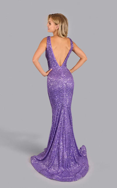 Jessica Angel JA2594 V-Neck Illusion Sleeveless Mermaid Stretch Sequin Dress