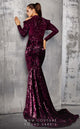 Fouad Sarkis 2607 Magenta Sequin Cold-Shoulder Gown by MNM Couture