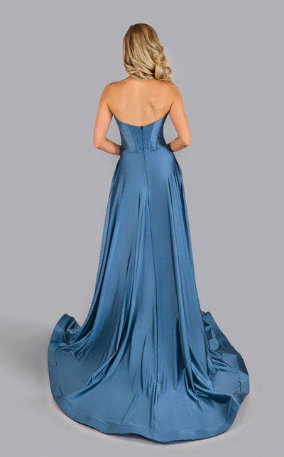 Jessica Angel JA2617 Strapless Illusion A-Line High Slit Open Back Jersey Dress