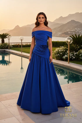 Terani Couture 261M6419 Glamorous Formal Off-Shoulder BallDress Evening Taffeta Dress