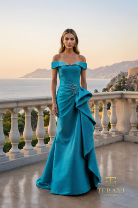 Terani Couture 261M6431 Elegant Glamorous Evening Mermaid Formal Stretch Mikado Dress