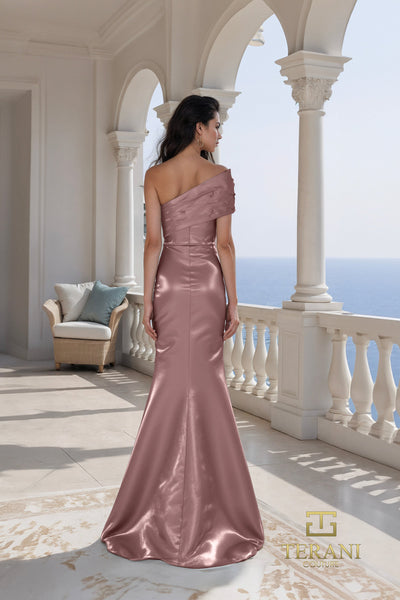Terani Couture 261E6227 Sophisticated Off-Shoulder Mermaid Long Evening Beaded Dress