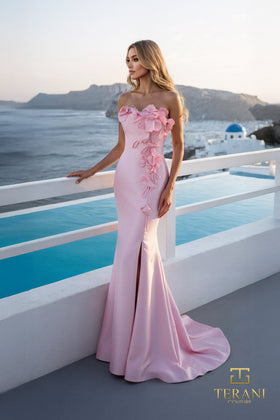 Terani Couture 261E6670 Elegant Glamorous Evening Strapless Trumpet Slit Mikado Dress